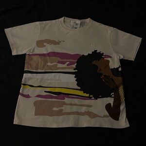 Adidas Beige Artistic Short Sleeve Tee